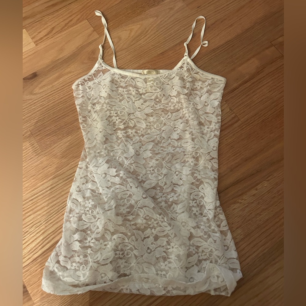Vixen Lace tank top white